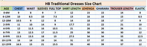 HB TRADITIONAL SIZE CHART